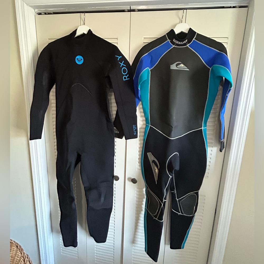 Quicksilver (M) and Roxy (14) Full Wetsuits